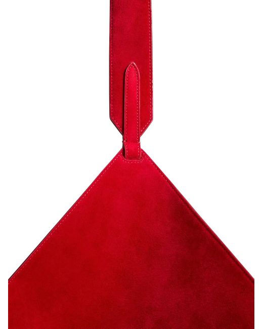 Khaite Red Open-Top Leather Tote Bag