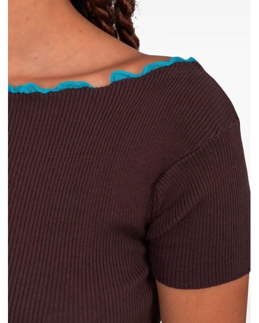 Paloma Wool Purple Sonbou Ribbed-Knit Top