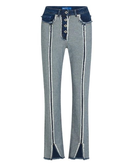 Karl Lagerfeld Blue High-Rise Straight-Leg Jeans