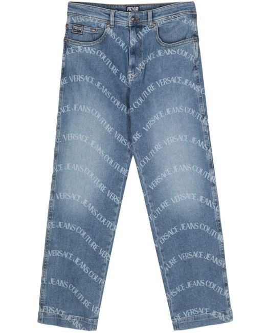 Logowave regular jeans Versace de hombre de color Blue