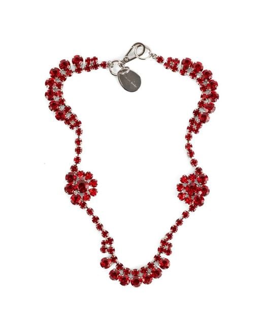 Simone Rocha Red Sepal Scalloped Necklace
