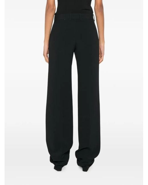 Ermanno Scervino Black Pressed-Crease Wide-Leg Trousers