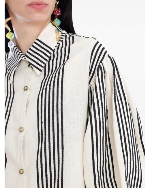Amir Slama White X Jade Picon Striped Shirt