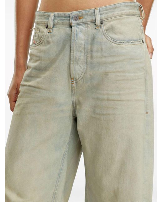 DIESEL White `1996 D-Sire` 5-Pocket Wide Leg Jeans