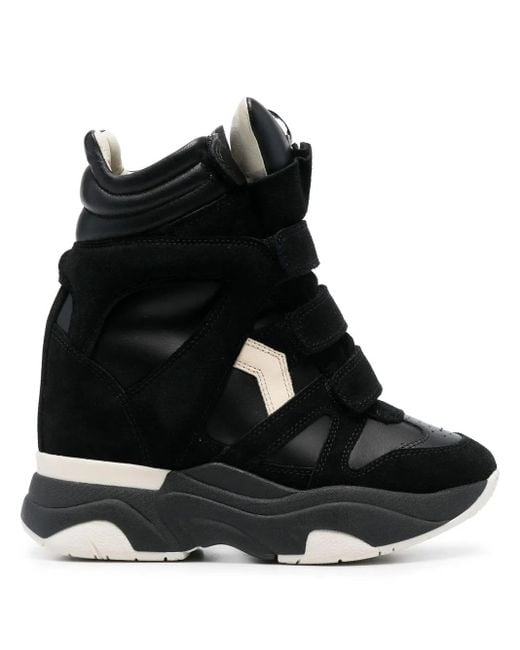 Isabel Marant Black Wedge High-Top Sneakers