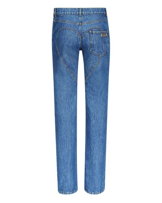 Area Blue Jumbo Crystal Straight-Leg-Jeans