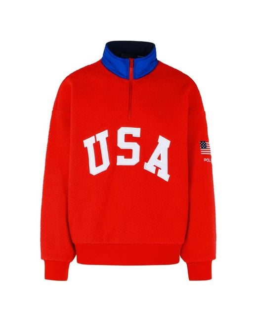 Polo Ralph Lauren Red Pull À Col Zippé for men