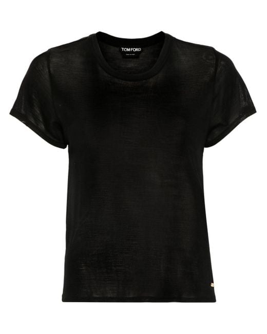 Tom Ford ロゴ シルクtシャツ Black