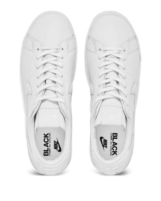 COMME DES GARÇON BLACK White X Nike Logo-Debossed Sneakers