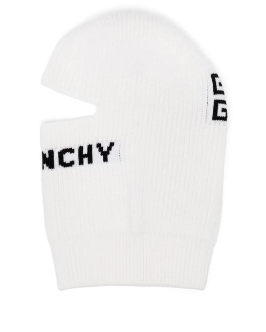 Givenchy White Logo Balaclava for men