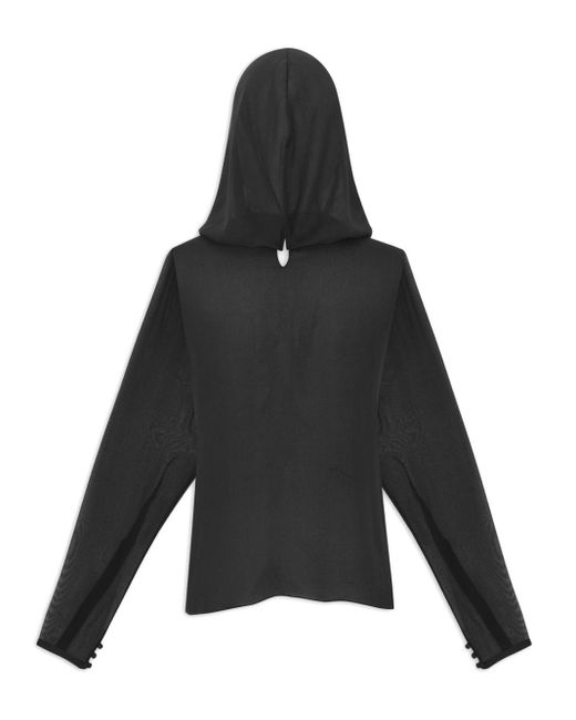 Saint Laurent Black Hooded Silk T-shirt for men
