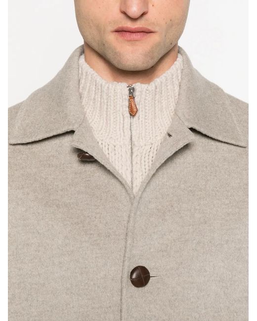Eleventy Natural Single-Breasted Coat for men