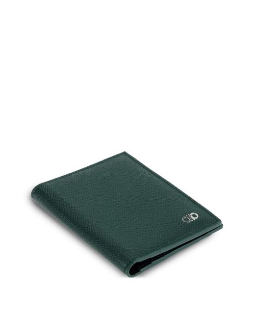 Ferragamo Green Gancini Grained Leather Cardholder for men