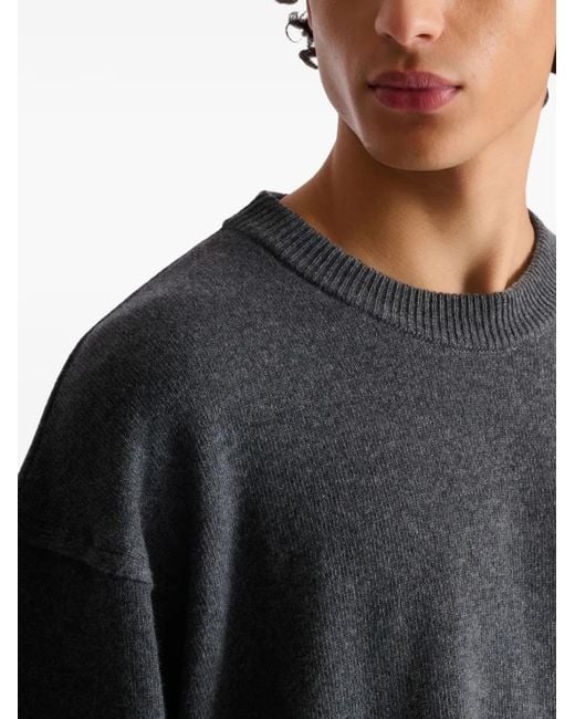 Balmain Gray Crew-Neck Sweater for men