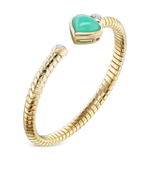 Marina B Metallic 18K Trisolina Chrysocolla And Diamond Bangle Bracelet