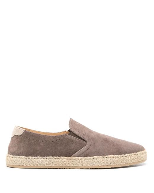 Brunello Cucinelli Brown Suede Loafers for men