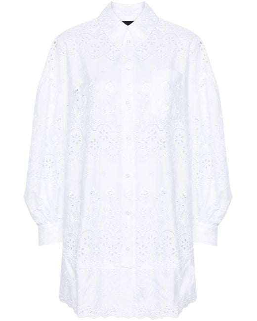 Simone Rocha White Broderie-anglaise Cotton Shirtdress