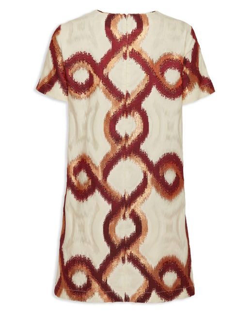 LaDoubleJ Natural Mini Swing Kleid mit geometrischem Print