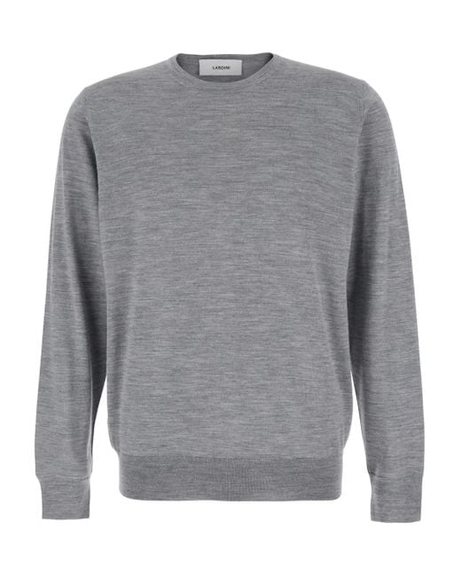 Lardini Pullover Mit Rundem Ausschnitt in Gray für Herren