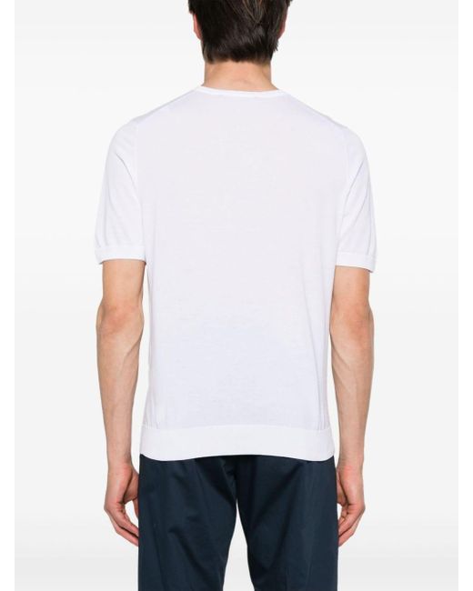 Tagliatore Fein gestricktes Josh T-Shirt in White für Herren