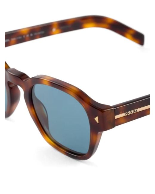 Prada Blue Round-Frame Sunglasses for men