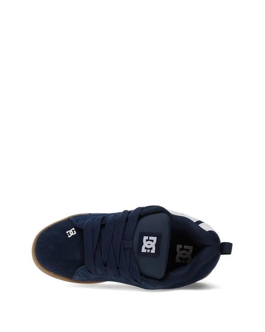 DC Shoes Blue Court Graffik Logo-Appliqué Suede Sneakers for men
