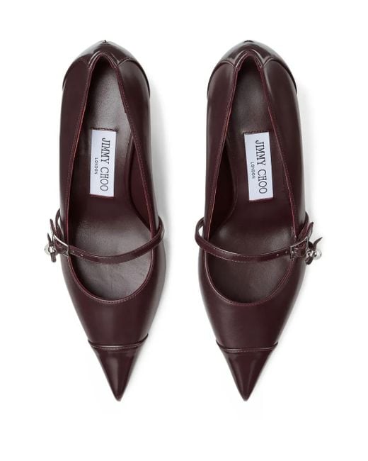 Jimmy Choo Brown 65Mm Aren Pearl-Embellished Pointed-Toe Pumps
