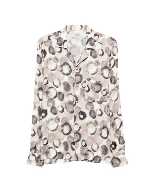 Tagliatore White Island Circle-Print Shirt for men