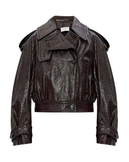 Veste Crop En Cuir Artificiel Sportmax en coloris Black