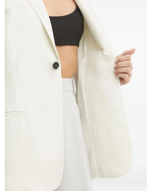 Liviana Conti White Cut-Out Single-Breasted Blazer