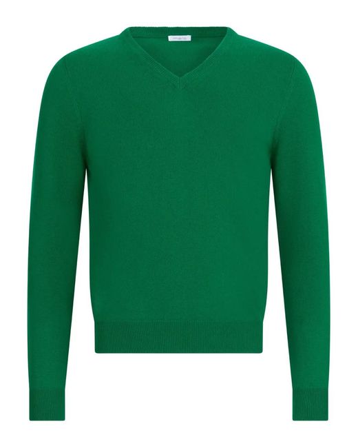 Malo Green V-Neck Sweater for men