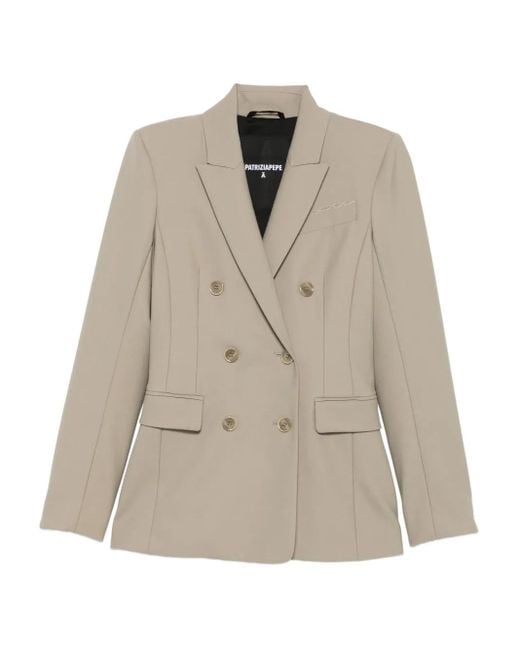 Patrizia Pepe Natural Double-Breasted Blazer