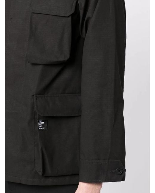 The Power for the People Black Cargo Bomber Jacket for men