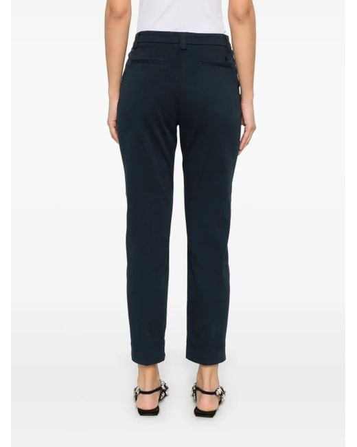 Peuterey Blue Cotton Blended Trousers