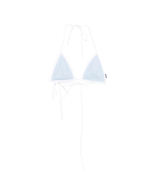 Miu Miu White Poplin Bikini Top