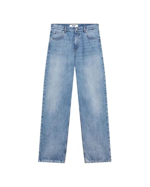 MSGM Blue Straight-Leg Jeans