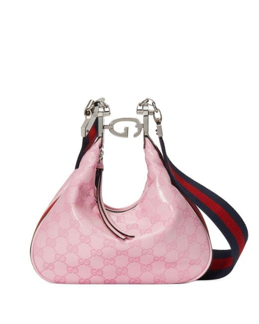 Gucci Small Attache Shoulder Bag in Pink Lyst UK