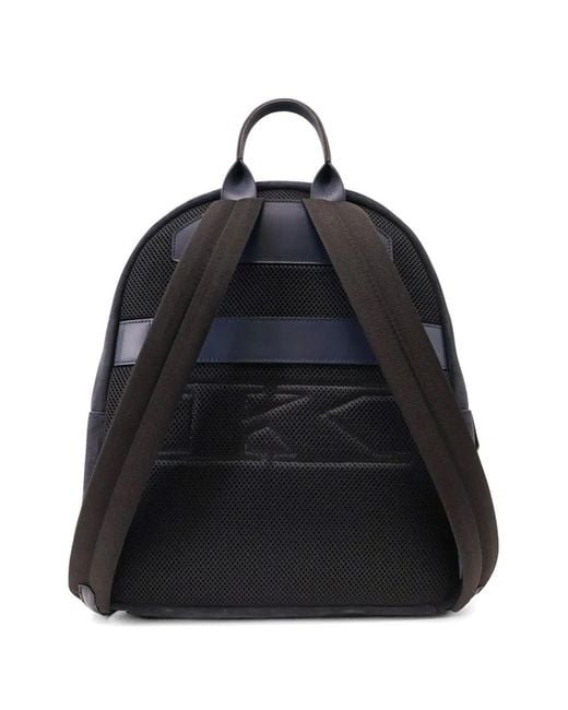 Kiton Blue Sac À Dos En Cuir À Fermeture Zippée for men
