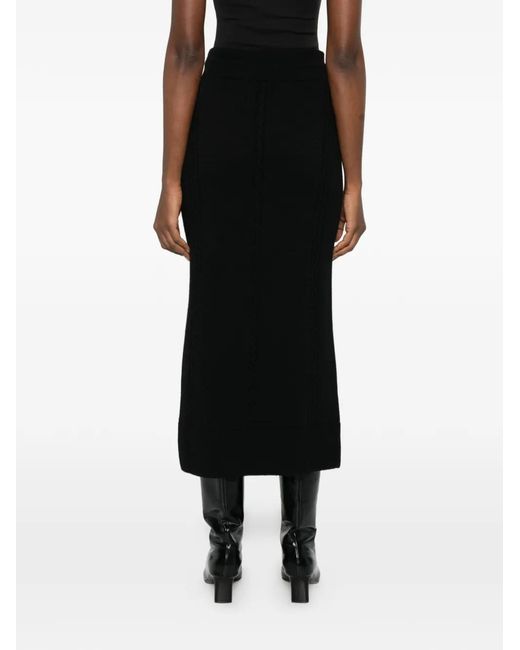 Ermanno Scervino Black Drawstring Knitted Skirt