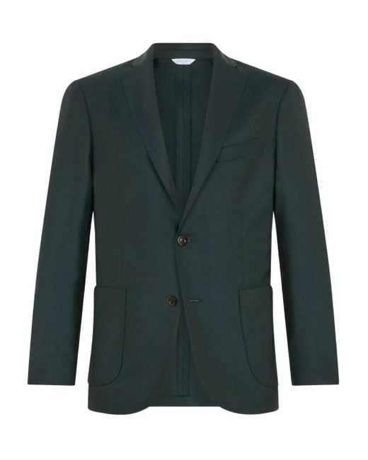 Boglioli Hopsack K Blazer Met Opgestikte Zak En Twee Knopen in het Green voor heren