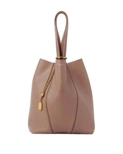 Chloé Brown Spin Medium Leather Bag