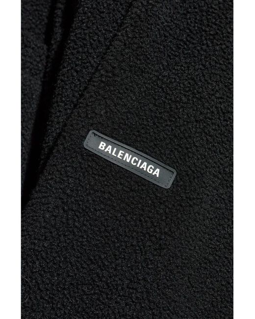 Balenciaga Blue Brushed-Finish Fleece Shirt for men