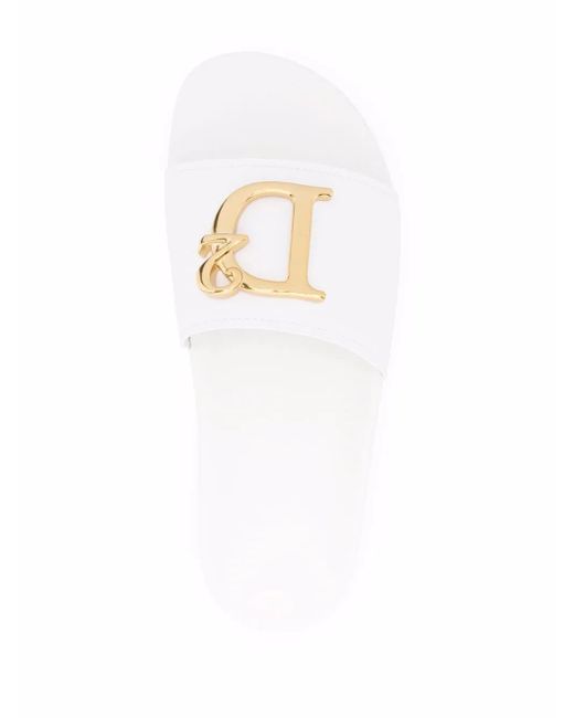 Sandalias con letras del logo DSquared² de color White