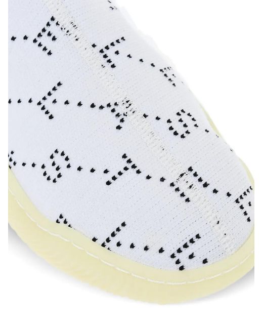 Stella McCartney White Loop Monogram-Pattern Sneakers
