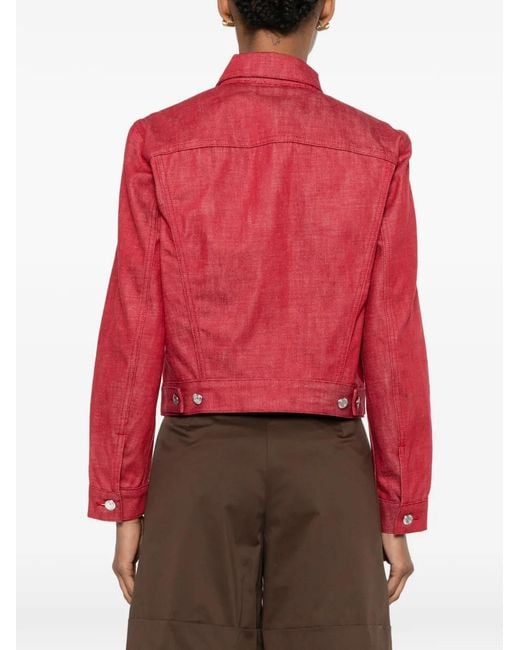 A.P.C. Red Button-Fastening Denim Jacket