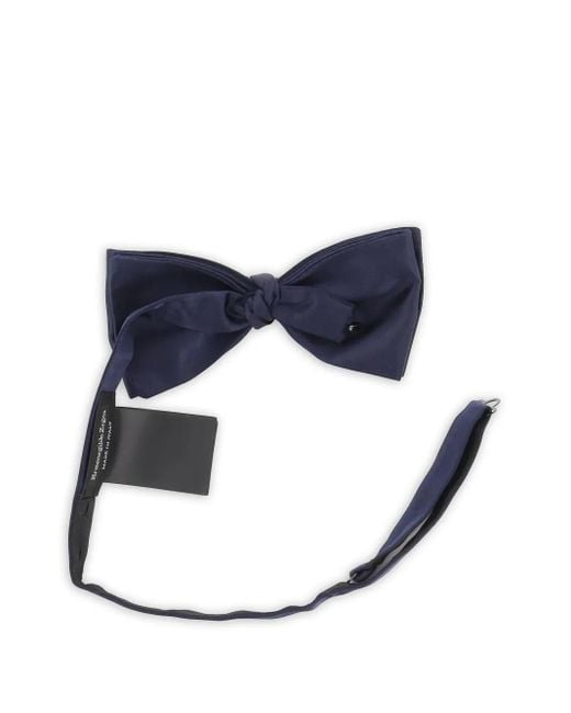 Zegna Blue Satin Bow Tie for men