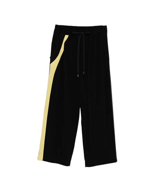 Y's Yohji Yamamoto Black Tape-Detail Jersey Track Pants