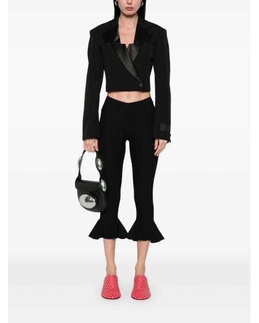 Alexander Wang Black Double-Breasted Cropped Blazer