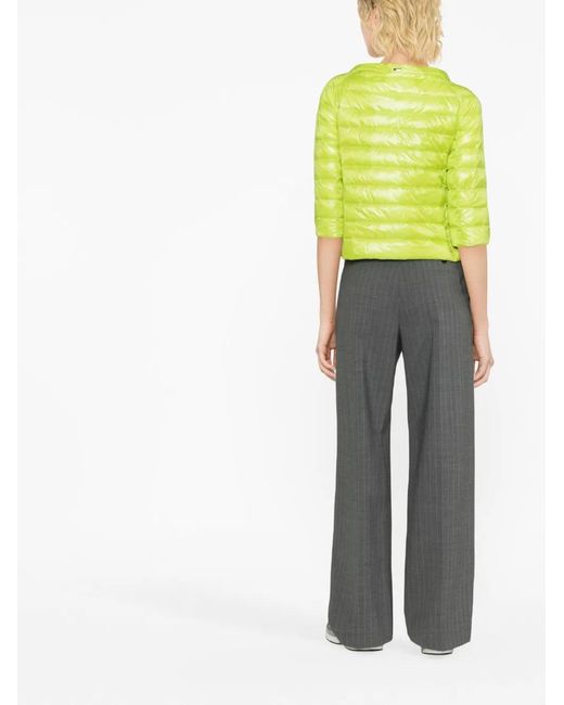 Herno Yellow Aminta Quilted Three-Quarter Sleeve Jacket
