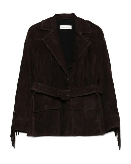 Nour Hammour Black Cassidy Suede Jacket
